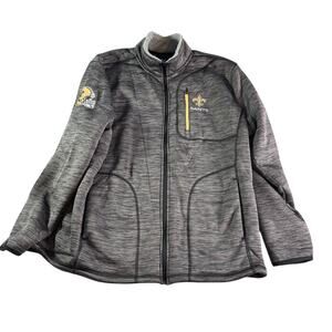 New Orleans Saints Mens 3XL Full Zip Jacket Lined Gray NFL Fleece Big/Tall